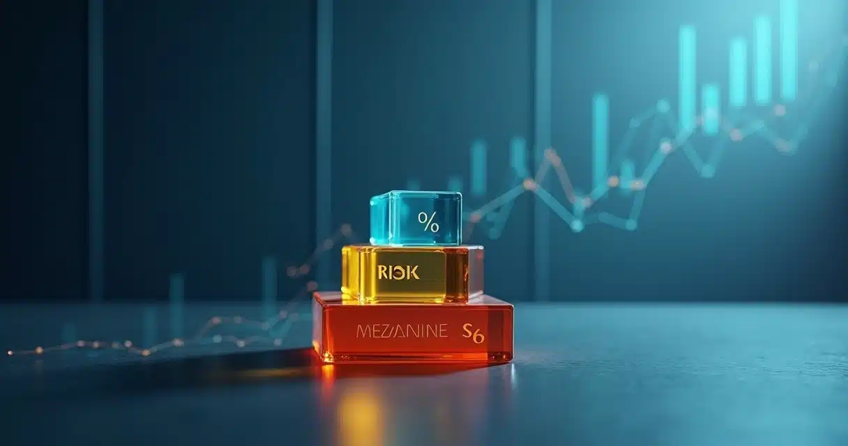 Camadas de blocos representando diferentes níveis de risco em investimento